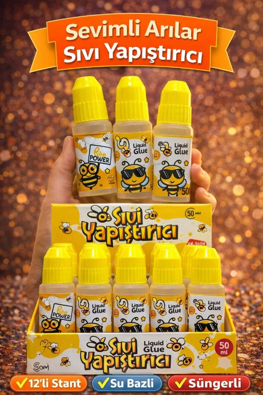 SEVİMLİ ARILAR 50ML SIVI YAPIŞTIRICI / 24LÜ STANT